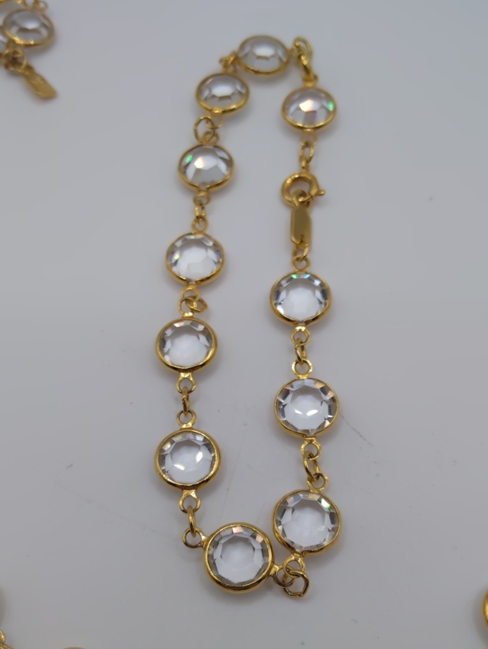 Swarovski Clear Crystal Long Necklace, Bracelet, And Matching Clip Earrings - Picture 6 of 13